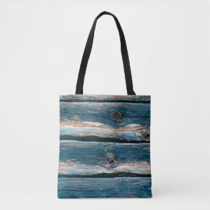 Tote Bag Mur en rondins bleu. arrière - plan Abstrait et