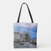 Tote Bag Murs de forteresse, côte rocheuse et mer en Croati (Dos)