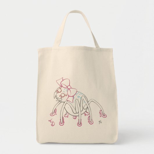Tote Bag Musardez l'araignée utilisant un arc rose et des (Devant)