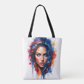 Tote Bag Muse Chromatique - Portrait De Splash Néon (Dos)