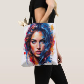 Tote Bag Muse Chromatique - Portrait De Splash Néon (De près)