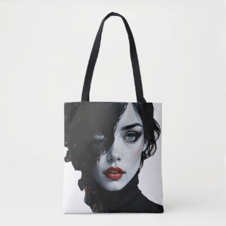 Tote Bag Muse De Minuit - Portrait D'Encre