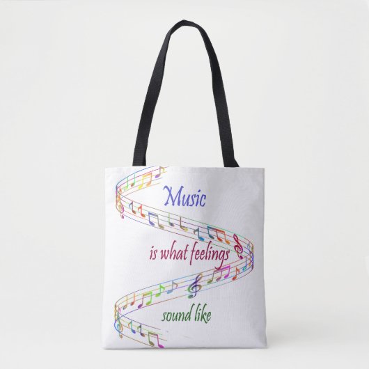 Tote Bag Music is what Feelings Sound Like Inspirational (Devant)