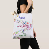 Tote Bag Music is what Feelings Sound Like Inspirational (De près)