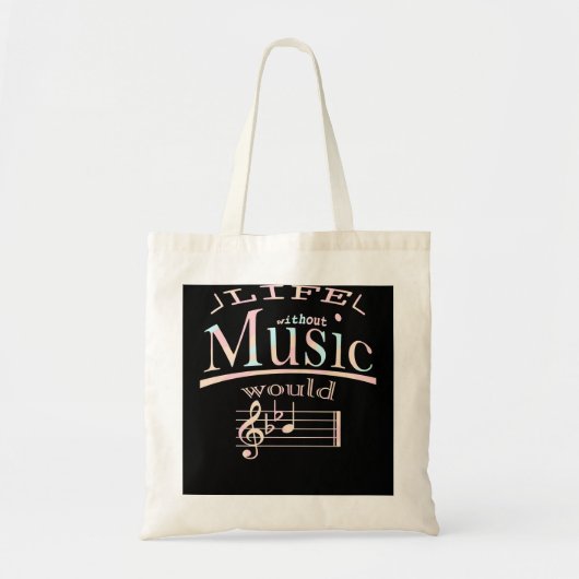 Tote Bag Music Life Without Be Flat 463 musicien (Devant)