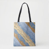 Tote Bag Music Note Stripes Brown And Blue (Devant)