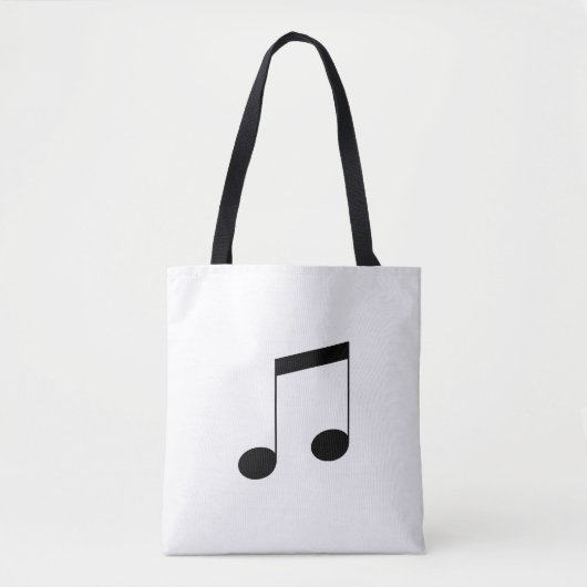 Tote Bag Music One Black Beam Note, (Devant)