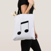 Tote Bag Music One Black Beam Note, (De près)
