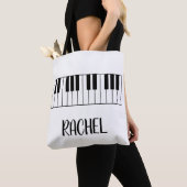 Tote Bag Music Teacher Piano Keyboard Personalized Name (De près)