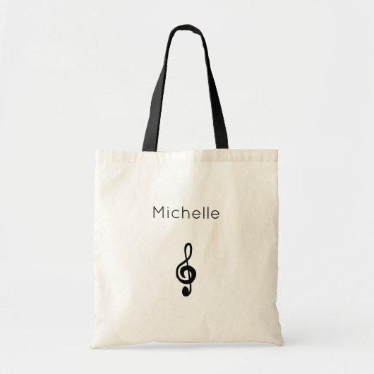 Tote Bag Musical Black Treble Clef (Devant)