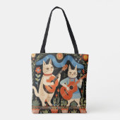 Tote Bag Musical Cats Folk Art (Dos)