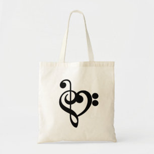 Tote Bag Musicien Coeur de musique - Treble Bass Clef