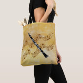 Tote Bag musique Clarinet, design populaire, (De près)