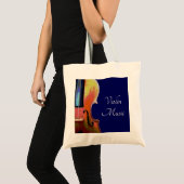 Tote Bag Musique classique violon bleu (Devant (produit))