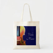Tote Bag Musique classique violon bleu (Devant)