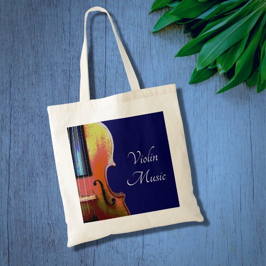 Tote Bag Musique classique violon bleu