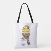 Tote Bag Musique dans l'âme Citation & note musicale Oiseau (Dos)