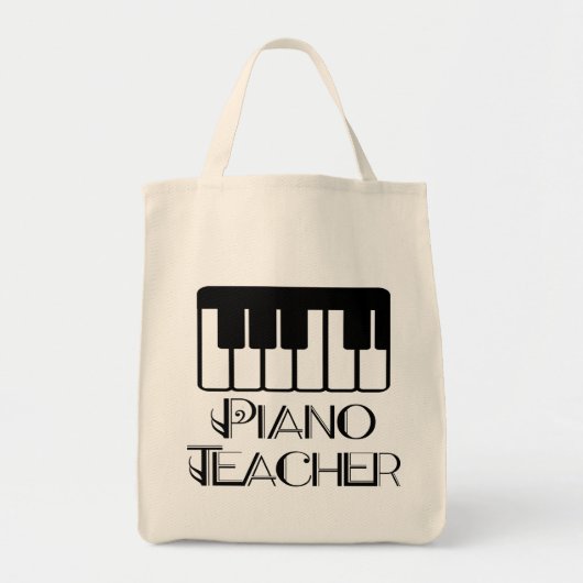 Tote Bag Musique de clavier de professeur de piano (Devant)