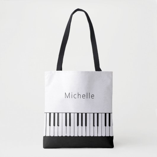 Tote Bag Musique de piano personnalisée (Devant)