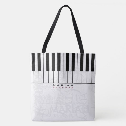 Tote Bag Musique de piano personnalisée (Devant)