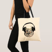 Tote Bag musique dj chat avec casque (Devant (produit))