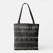 Tote Bag Musique d'or en noir (Dos)