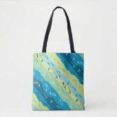 Tote Bag Musique Note Bleu et vert (Devant)