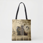 Tote Bag Musique Notes Keyboard Guitare (Devant)