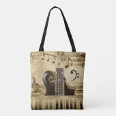 Tote Bag Musique Notes Keyboard Guitare (Dos)