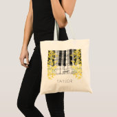 Tote Bag musique piano mimosa fleurs nom (Devant (produit))