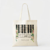 Tote Bag musique piano nom floral (Devant)