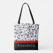 Tote Bag Musique Tre Chique Rouge (Dos)