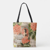 Tote Bag Musique vintage et collage floral (Dos)