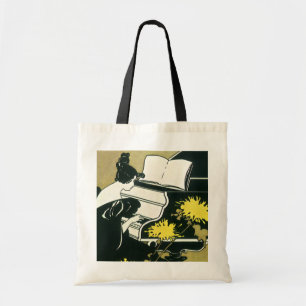 Tote Bag Musique vintage, Miss Traumerei jouant du piano, R