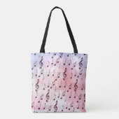 Tote Bag Musique violet et rose note à clé trible (Dos)