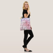 Tote Bag Musique violet et rose note à clé trible (Sur le modèle)