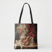 Tote Bag Musique violon de Noël (Devant)