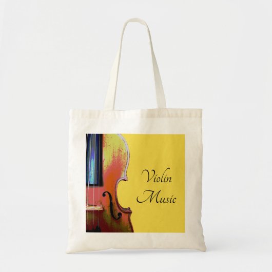 Tote Bag Musique violon Jaune (Devant)