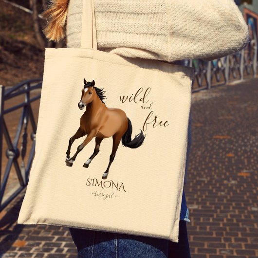 Tote Bag Mustang cheval cadeaux nom personnalisé