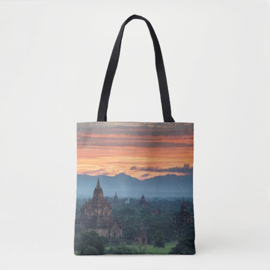 Tote Bag Myanmar, lever de soleil à Bagan (Devant)