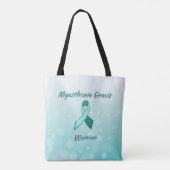 Tote Bag Myasthenia Gravis Snowflake Warrior Ruban Turquois (Dos)