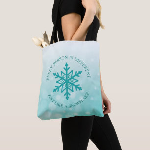 Tote Bag Myasthenia Gravis Snowflake Warrior Ruban Turquois