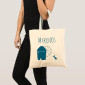 Tote Bag Mykonos, Greece: Iconic Windmill and pelican bird  (Devant (produit))