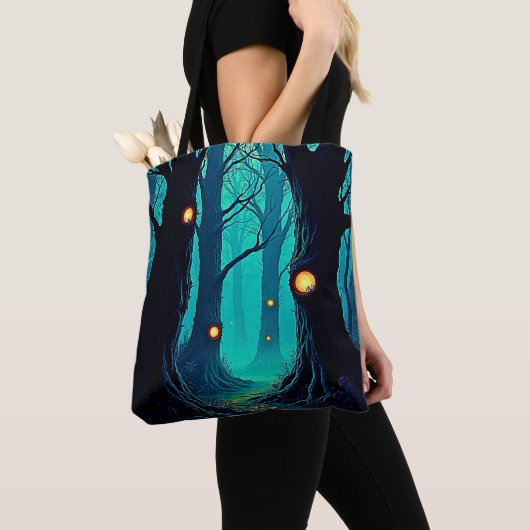 Tote Bag Mystère de la forêt Imaginaire foncé (De près)