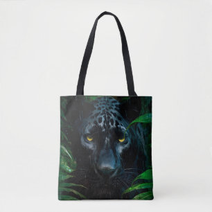 Tote Bag Mystérieux Black Panther Jungle Faune Design