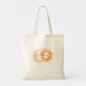 Tote Bag Mystic Moon and Sun Celestial Boho Style (Dos)
