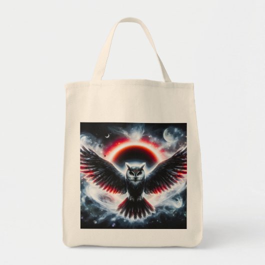 Tote Bag Mystical Cosmic Celestial Owl (Devant)