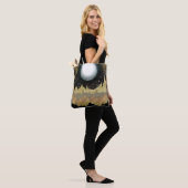 Tote Bag Mystical Moon Gold Mountains Paysage moderne Glam (Sur le modèle)