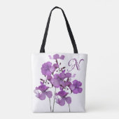 Tote Bag N monogramme jolie plage fleurie violette (Dos)