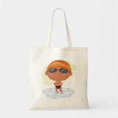 Tote Bag Nager Garçon en lunettes et Casquette de natation (Devant)